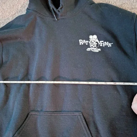 Vintage Y2K 2008 Ed Roth Rat Fink Hot Rod Black Sweatshirt Hoodie Men’s Small - Picture 6 of 7